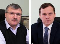 Начальник шахты "Заречная" А.Бубнов и конкурсный управляющий шахты "Заречная" Г.Третьяк