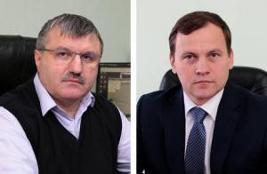 Начальник шахты "Заречная" А.Бубнов и конкурсный управляющий шахты "Заречная" Г.Третьяк