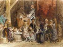 Гюстав Доре. Благотворительная раздача рыбы. Около 1877