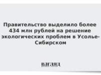 Правительство выделило более 434 млн рублей на решение экологических проблем в Усолье-Сибирском